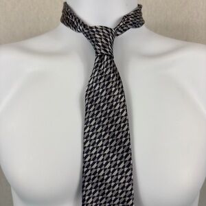 Versace Navy Blue and Gray Patterned Tie